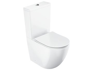RAVAK OPTIMA WC kombi, so SoftClose sedadlom, RimOff splachovanie, vario odpad, bočné napúšťanie