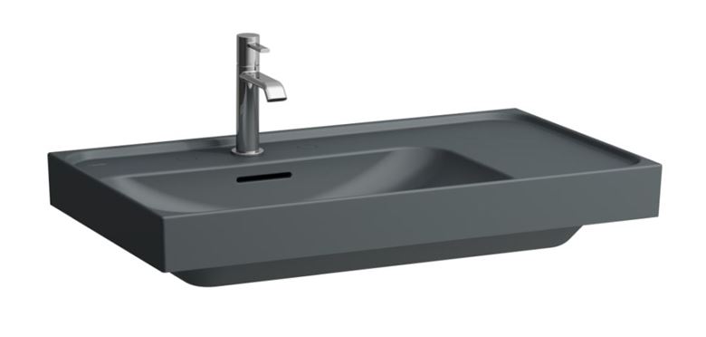 LAUFEN MEDA umývadlo 80 cm, s otvorom pre batériu a prepadom, matný grafit H8171167581041 Obrázek - Hlavní obrázek
