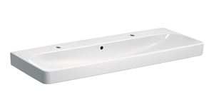 GEBERIT SMYLE SQUARE umývadlo 120 cm, s 2 otvormi pre batérie a prepadom