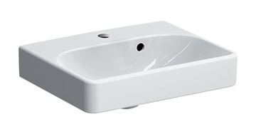 GEBERIT SMYLE SQUARE umývadielko 45 cm, s otvorom pre batériu a prepadom