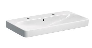 GEBERIT SMYLE SQUARE umývadlo 90 cm, s 2 otvormi pre batérie a prepadom