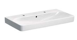 GEBERIT SMYLE SQUARE umývadlo 90 cm, s 2 otvormi pre batérie a prepadom