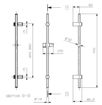 CONCEPT 100 sprchová súprava 3-dielna, ručná sprcha pr. 101 mm, tyč, hadica, chróm PM10079/CO Technický nákres