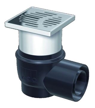 ACO EASYFLOW podlahový vpust DN70/100, bočný odtok, nerez