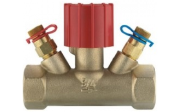 HERZ STRÖMAX-MS 4216 regulačný ventil DN15, s ručným ovládaním, s meracími ventilčekmi, priamy, vonkajší závit, kúrenie, mosadz
