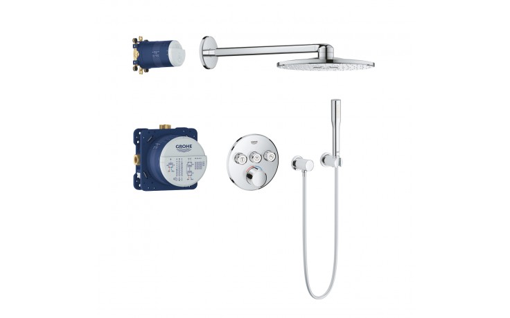 GROHE GROHTHERM sprchový set s podomietkovou termostatickou batériou, horná sprcha, ručná sprcha, hadica, kolienko, držiak, chróm