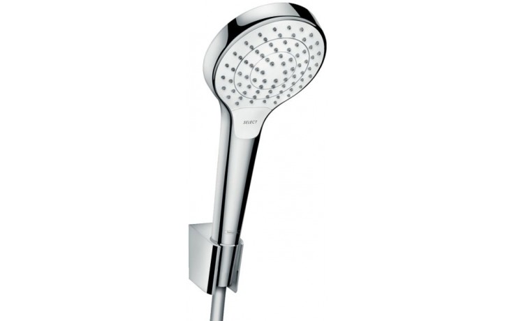 HANSGROHE CROMA SELECT S VARIO 3JET sprchová súprava 3-dielna, ručná sprcha pr. 110 mm, 3 prúdy, hadica, držiak, biela/chróm