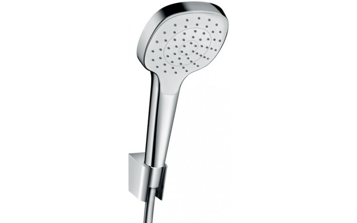 HANSGROHE CROMA SELECT E 1JET sprchová súprava 3-dielna, ručná sprcha 110x110 mm, hadica, držiak, biela/chróm