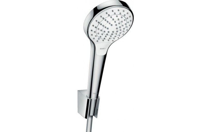 HANSGROHE CROMA SELECT S VARIO 3JET sprchová súprava 3-dielna, ručná sprcha pr. 110 mm, 3 prúdy, hadica, držiak, biela/chróm