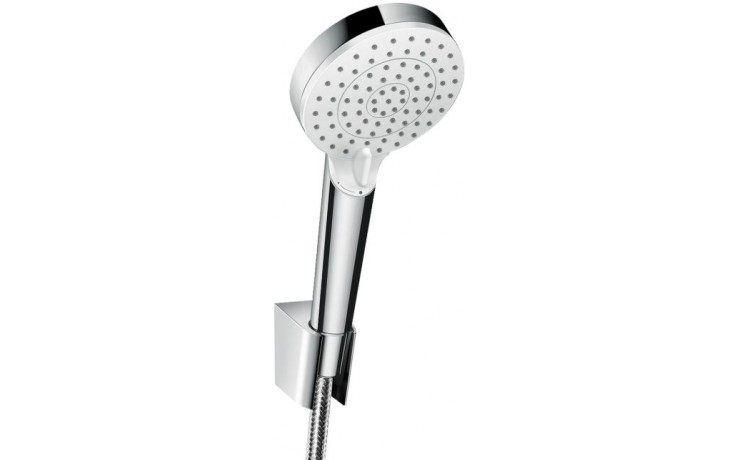 HANSGROHE CROMETTA VARIO 2JET sprchová súprava 3-dielna, ručná sprcha pr. 100 mm, 2 prúdy, hadica, držiak, biela/chróm