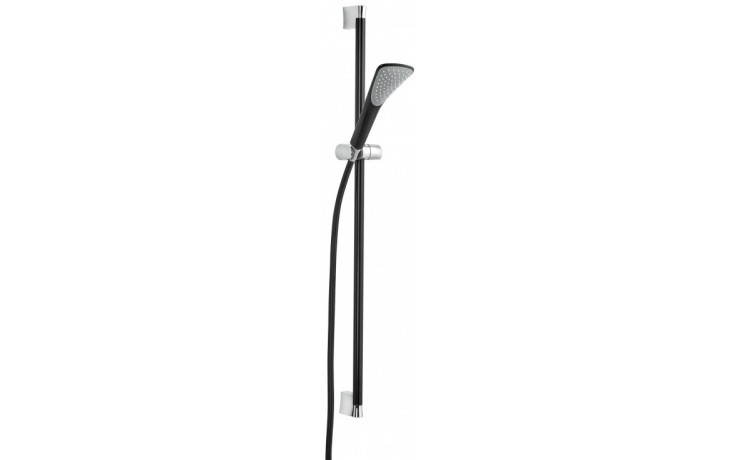 KLUDI FIZZ 1S sprchová súprava 3-dielna, ručná sprcha 250 mm, tyč, hadica, matná čierna/chróm