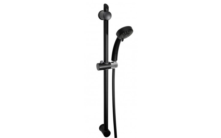 NOVASERVIS sprchová súprava 3-dielna, ručná sprcha, 3 prúdy, tyč, hadica, matná čierna