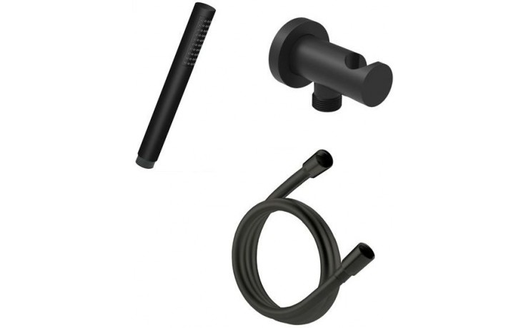 CONCEPT 200 BLACK sprchová súprava 3-dielna, ručná sprcha 197 mm, hadica, držiak, čierna