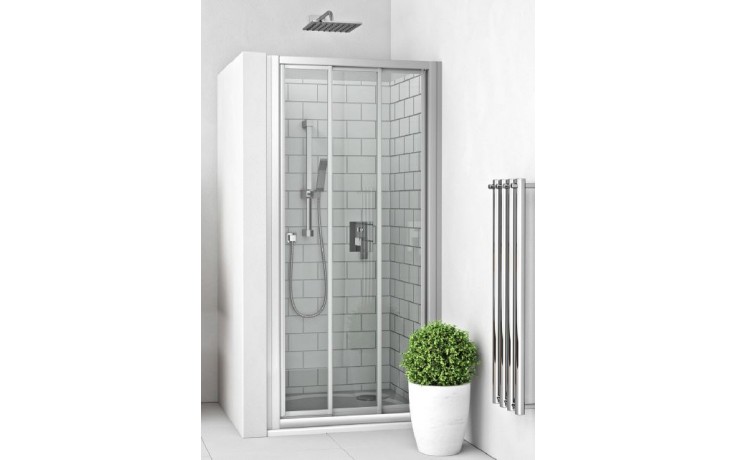 EASY EPD3 900/1900 B/CS sprchové dvere 90x190 cm, posuvné, biela/sklo transparent