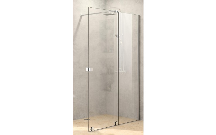 HÜPPE XTENSA PURE sprchové dvere 120x200 cm, posuvné, pravé, strieborná pololesklá/sklo číre