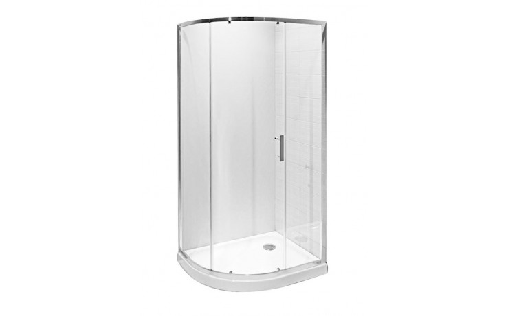 JIKA TIGO sprchovací kút 98x78 cm, R540, posuvné dvere, strieborná/sklo číre