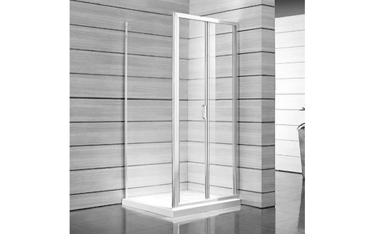 JIKA LYRA PLUS sprchové dvere 90x190 cm, zalamovacie, biela/sklo číre