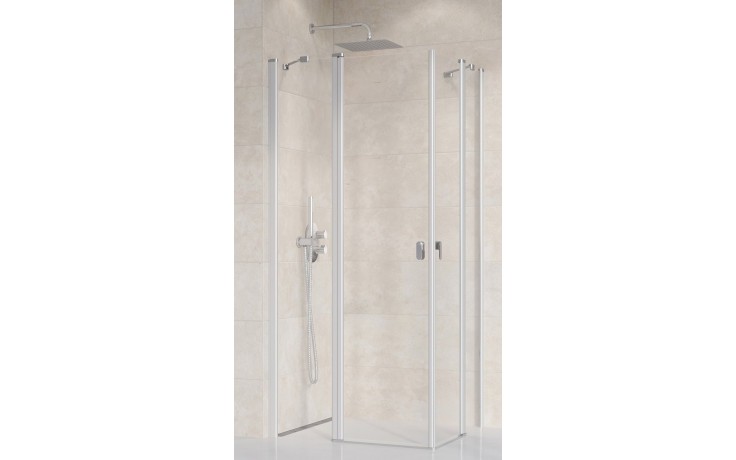 RAVAK CHROME CRV2 80 sprchové dvere 80x195 cm, lietacie, satin/sklo transparent