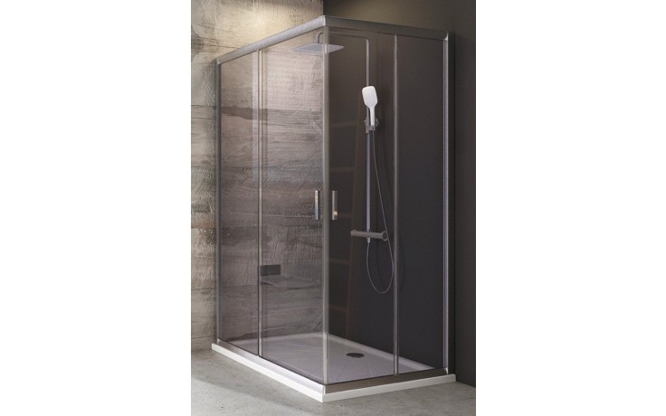 RAVAK BLIX BLRV2K 90 sprchové dvere 90x190 cm, posuvné, satin/sklo transparent