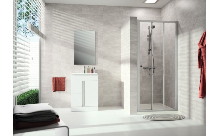 CONCEPT 100 NEW sprchové dvere 80x190 cm, posuvné, strieborná matná/číre sklo
