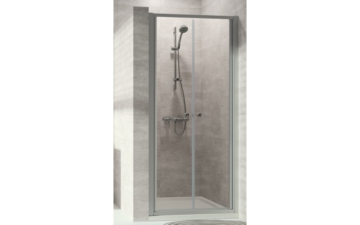 CONCEPT 100 NEW sprchové dvere 80x190 cm, lietacie, strieborná matná/číre sklo