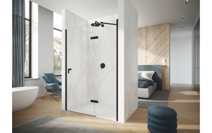 CONCEPT 400 sprchové dvere 120x197 cm, krídlové, pravé, matná čierna/číre sklo