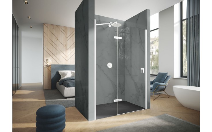 CONCEPT 400 sprchové dvere 120x197 cm, krídlové, ľavé, matná biela/číre sklo 