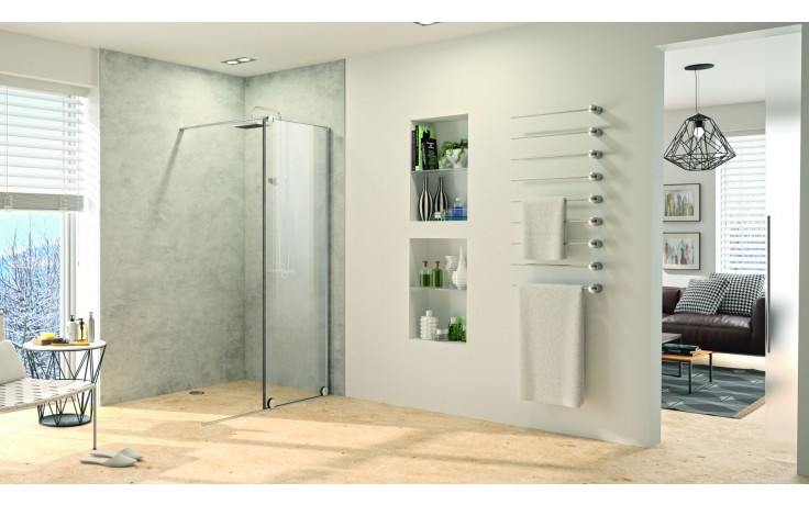 CONCEPT INTENSA sprchové dvere 120x200 cm, posuvné, pravé, strieborná pololesklá/sklo číre