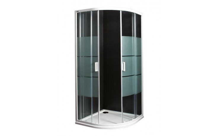 JIKA LYRA PLUS sprchový kút 80x80 cm, R540, posuvné dvere, biela/sklo matné stripy