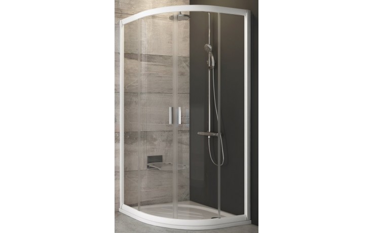 RAVAK BLIX BLCP4 90 sprchovací kút 90x90 cm, R488, posuvné dvere, biela/sklo transparent