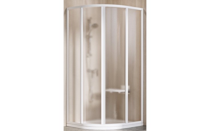 RAVAK SUPERNOVA SKCP4 90 sprchový kút 90x90 cm, R490, posuvné dvere, biela/sklo grape