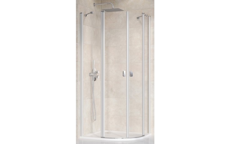 RAVAK CHROME CSKK4 90 sprchovací kút 90x90 cm, R489, krídlové dvere, satin/sklo transparent