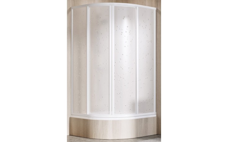 RAVAK SUPERNOVA SKCP4 SABINA 90 sprchový kút 90x90 cm, R490, znížený, posuvné dvere, biela/plast pearl