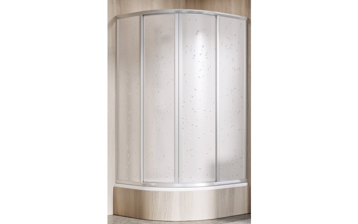 RAVAK SUPERNOVA SKCP4 SABINA 80 sprchovací kút 80x80 cm, R490, znížený, posuvné dvere, čierna/plast pearl