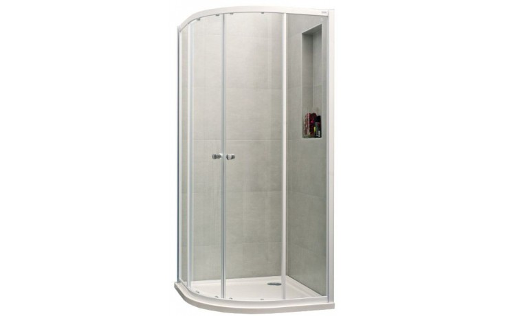 CONCEPT 100 sprchovací kút 90x90 cm, R500, posuvné dvere, strieborná matná/číre sklo