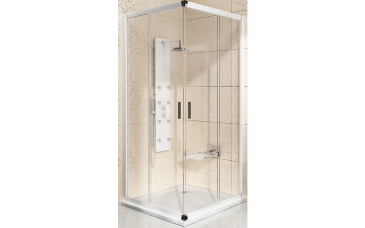 RAVAK BLIX BLRV2 90 sprchovací kút 900x900x1900mm, rohový, posuvný, štvordielny, bright alu/transparent