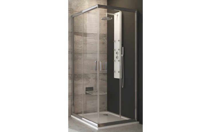 RAVAK BLIX BLRV2 90 sprchovací kút 90x90 cm, rohový vstup, posuvné dvere, lesk/sklo transparent