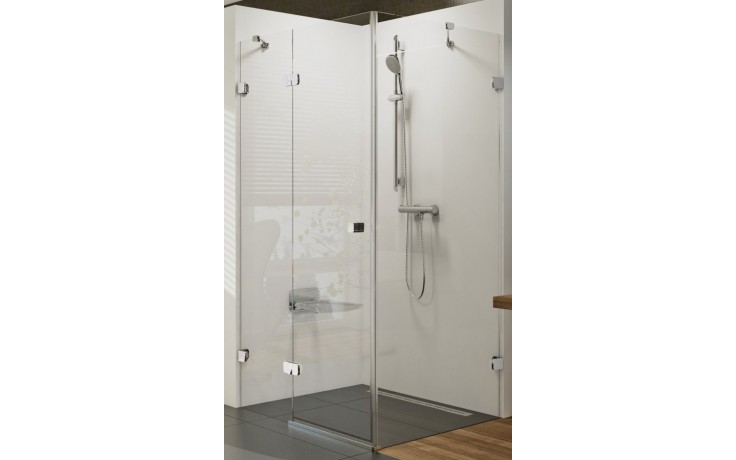 RAVAK BRILLIANT BSDPS 100L sprchovací kút 100x100 cm, vstup spredu, krídlové dvere, ľavý, chróm / sklo transparent