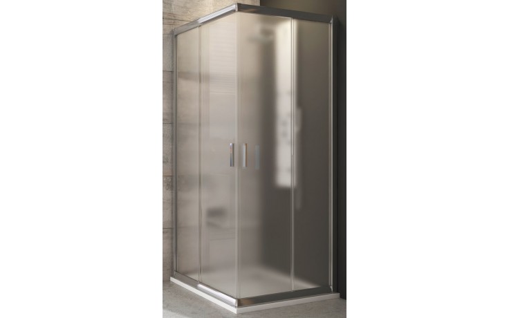 RAVAK BLIX BLRV2-90 sprchovací kút 90x90 cm, rohový vstup, posuvné dvere, biela/sklo grape
