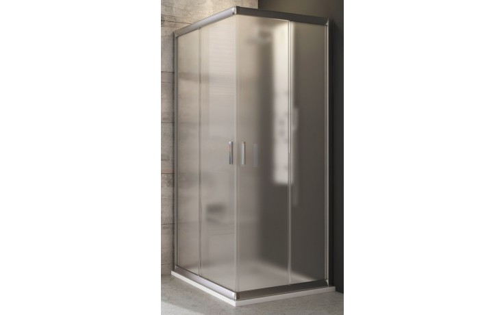 RAVAK BLIX BLRV2-90 sprchovací kút 90x90 cm, rohový vstup, posuvné dvere, satin/sklo grape