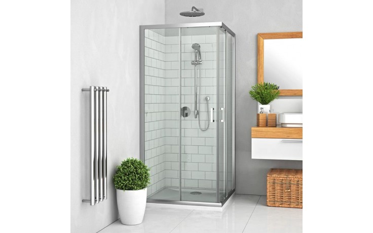 ROTH LEGA LINE LLS2/900 SMONT sprchovací kút 90x90 cm, rohový vstup, posuvné dvere, brillant/sklo transparent