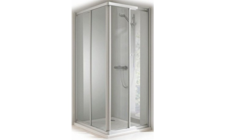 CONCEPT 100 sprchovací kút 80x80 cm, rohový vstup, posuvné dvere, biela/matný plast