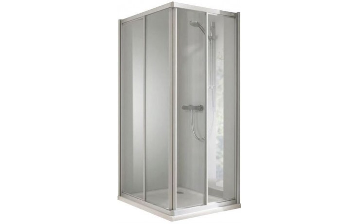 CONCEPT 100 sprchovací kút 90x90 cm, rohový vstup, posuvné dvere, biela/matný plast