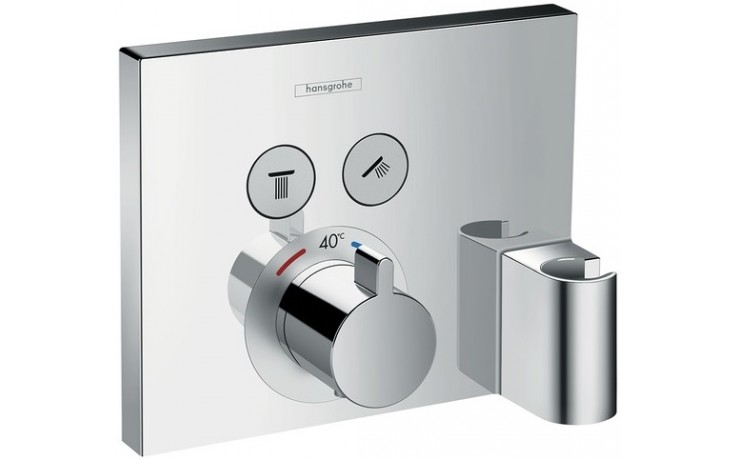 HANSGROHE SHOWER SELECT podomietková termostatická batéria, pre 2 spotrebiče, s pripojením pre hadicu as držiakom, chróm