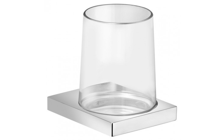 KEUCO EDITION 11 držiak s pohárom, jednoduchý, nástenný, chróm/sklo