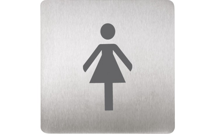 SANELA piktogram WC ženy 120x120mm, nerez mat