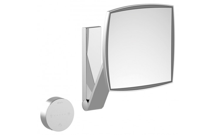 KEUCO I LOOK MOVE kozmetické zrkadlo 200x200 mm, s LED osvetlením, skleneným panelom, chróm