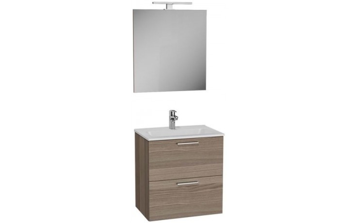 EASY PLUS nábytková zostava 795x408x595mm, skrinka s 2 zásuvkami, umývadlo, zrkadlo a LED osvetlenie, cordoba