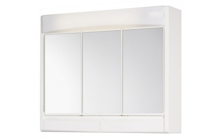 JOKEY SAPHIR zrkadlová skrinka 60x51x18 cm, osvetlenie, s vypínačom a el. zásuvkou, plast, biela