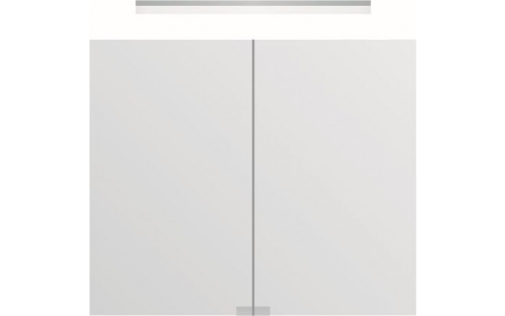 TIMERA GASPRA HSGV zrkadlová skrinka vstavaná 80x74,7x15 cm, osvetlenie, s vypínačom a el. zásuvkou, hliník, strieborná